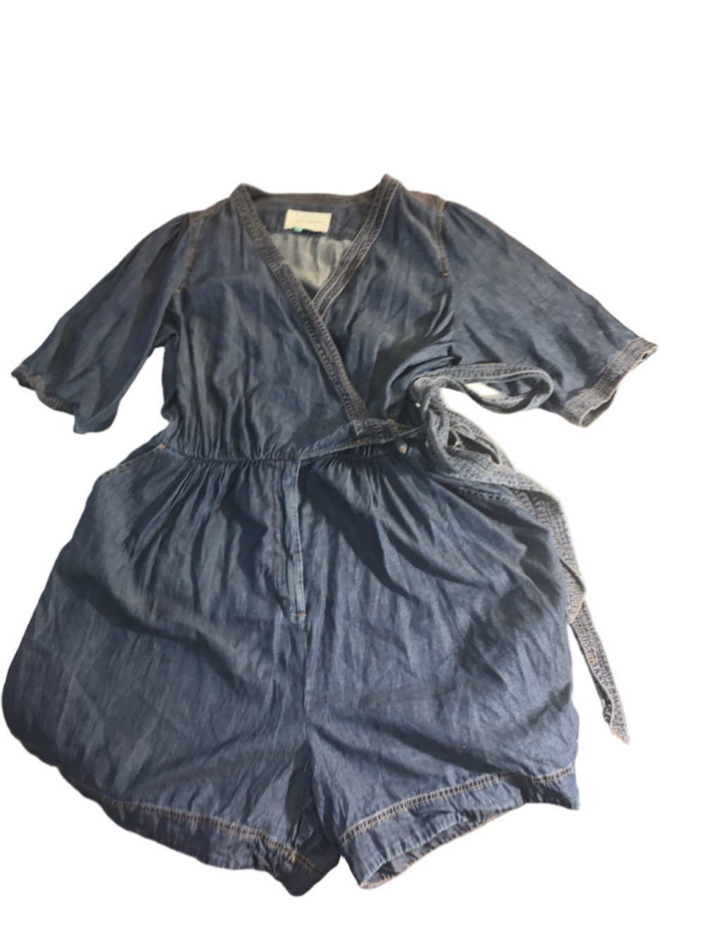 Womens Anthropologie jean romper blue 24w